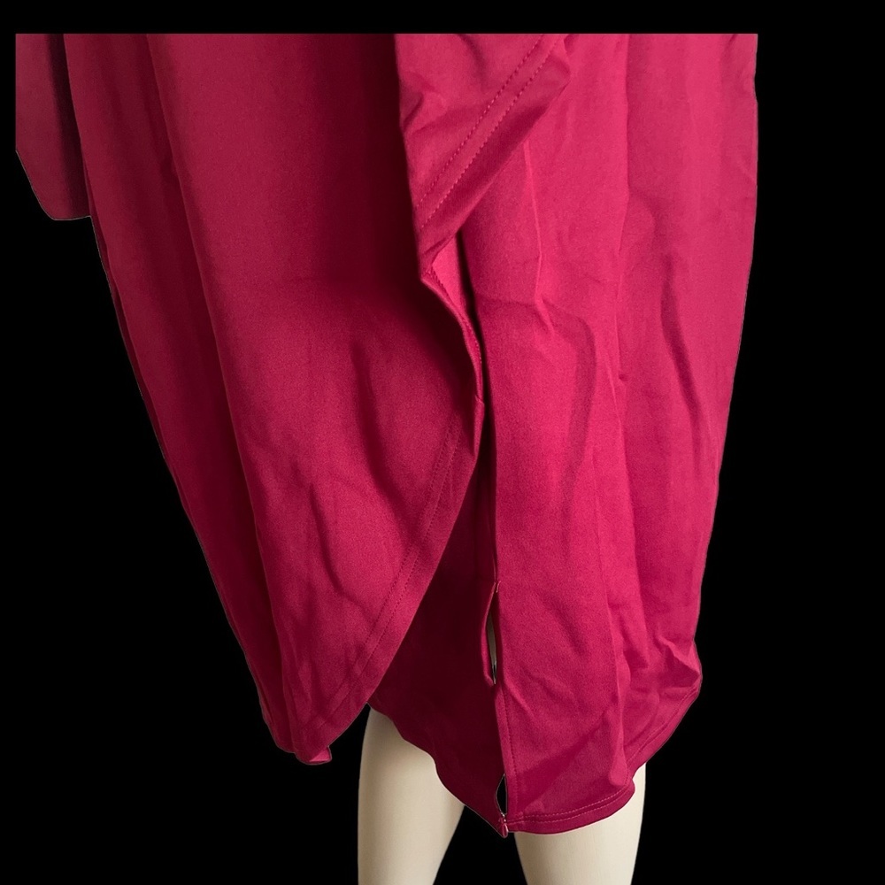 - Womens Tie Neck Bodycon Dress Red - Picture 5 of 11